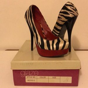 Zebra Black & Red Sexy Heels